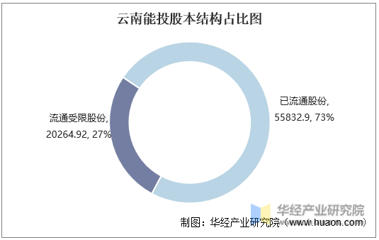 云南能投股本结构占比图