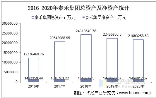 2016-2020年泰禾集团总资产及净资产统计