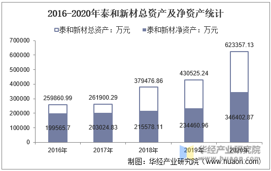 2016-2020年泰和新材总资产及净资产统计
