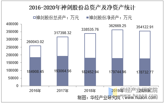 2016-2020年神剑股份总资产及净资产统计