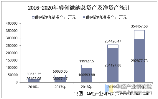 2016-2020年睿创微纳总资产及净资产统计