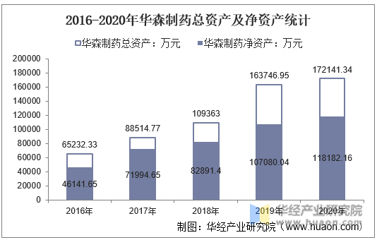 2016-2020年华森制药总资产及净资产统计