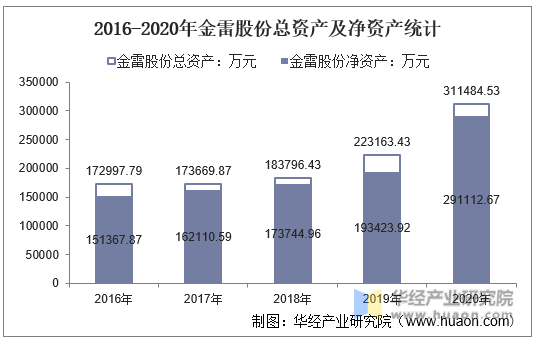 2016-2020年金雷股份总资产及净资产统计