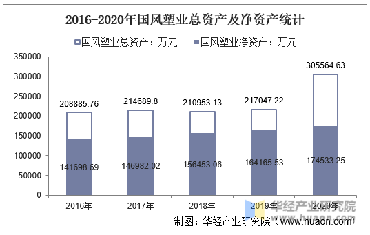 2016-2020年国风塑业总资产及净资产统计