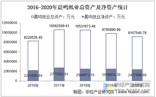 2016-2020年晨鸣纸业总资产及净资产统计