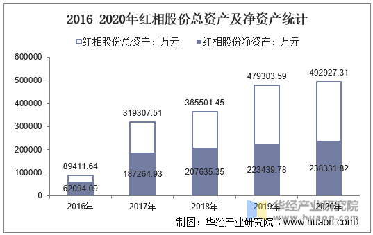 2016-2020年红相股份总资产及净资产统计