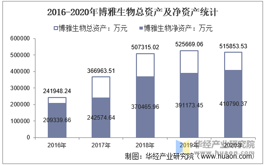 2016-2020年博雅生物总资产及净资产统计