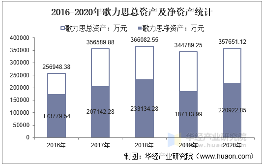 2016-2020年歌力思总资产及净资产统计