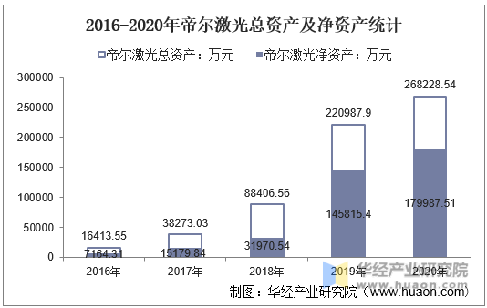 2016-2020年帝尔激光总资产及净资产统计