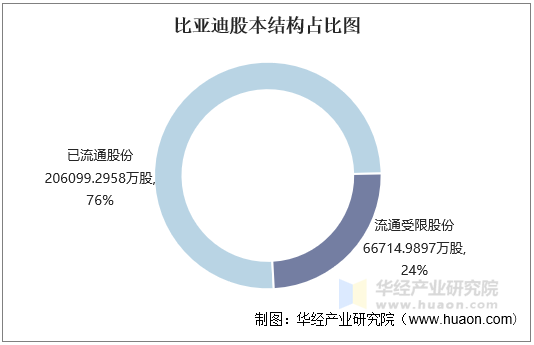 比亚迪股本结构占比图