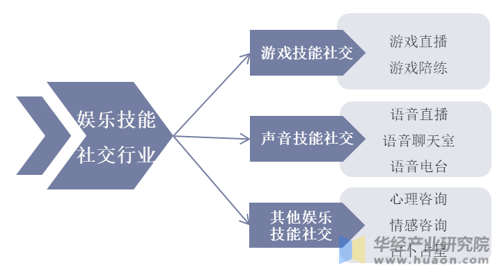 中国娱乐技能社交行业分类