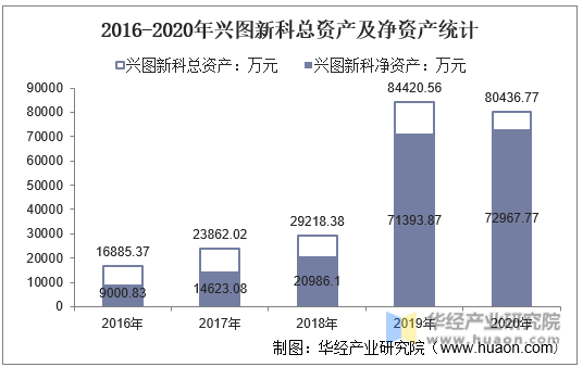 2016-2020年兴图新科总资产及净资产统计