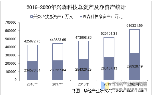 2016-2020年兴森科技总资产及净资产统计
