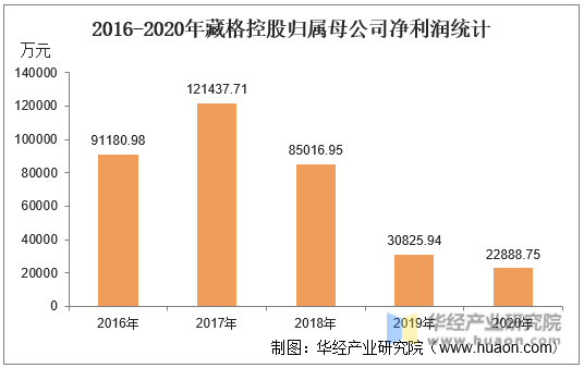 2016-2020年藏格控股归属母公司净利润统计