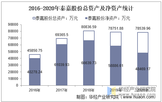 2016-2020年泰嘉股份总资产及净资产统计