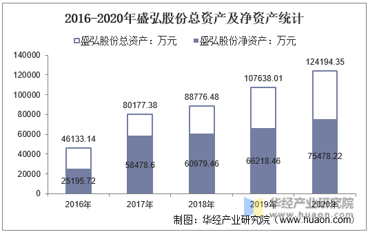 2016-2020年盛弘股份总资产及净资产统计
