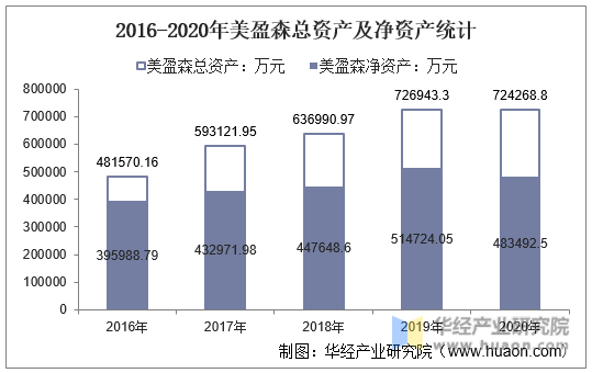2016-2020年美盈森总资产及净资产统计
