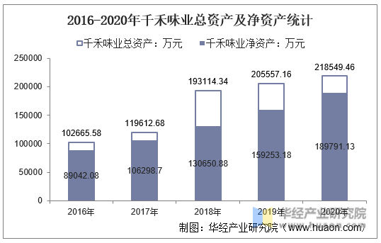 2016-2020年千禾味业总资产及净资产统计