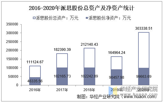 2016-2020年派思股份总资产及净资产统计