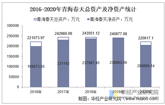 2016-2020年青海春天总资产及净资产统计