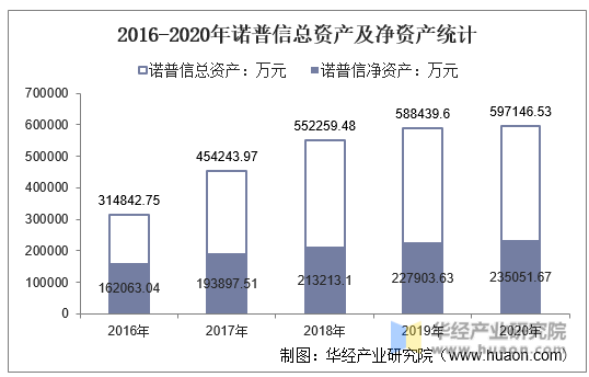 2016-2020年诺普信总资产及净资产统计