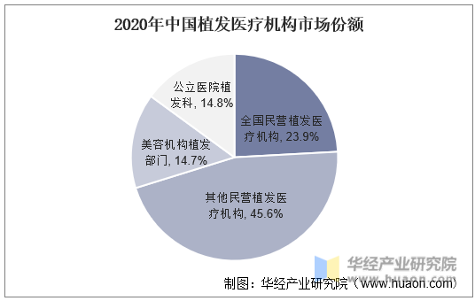 2020年中国植发医疗机构市场份额