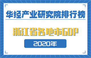 2020年浙江省各地市GDP排行榜：杭州位列第一，舟山增速最快