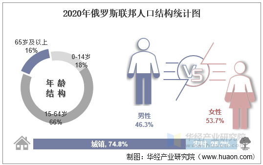 2020年俄罗斯联邦人口结构统计图