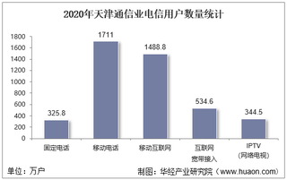 2020年天津通信业电信用户、电信业务及电信资产统计分析