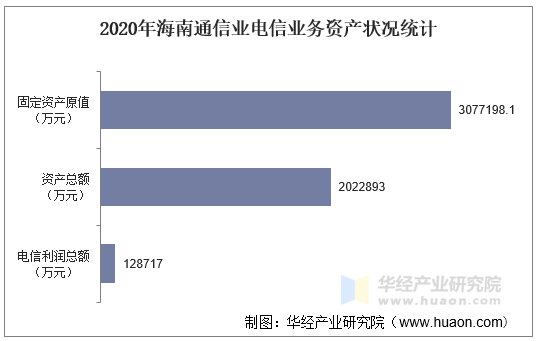 2020年海南通信业电信业务资产状况统计