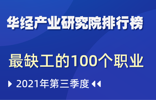 2021年第三季度全国“最缺工”的100个职业排行：营销员位列榜首，制造业需求旺盛