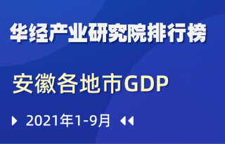 2021年前三季度安徽省各地市GDP排行榜：合肥位列榜首，芜湖增速高出全省3.4个百分点