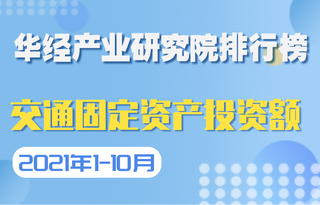 2021年1-10月各地区交通固定资产投资额排名：云南固定资产投资额排名第一，广西同比增长65.9%