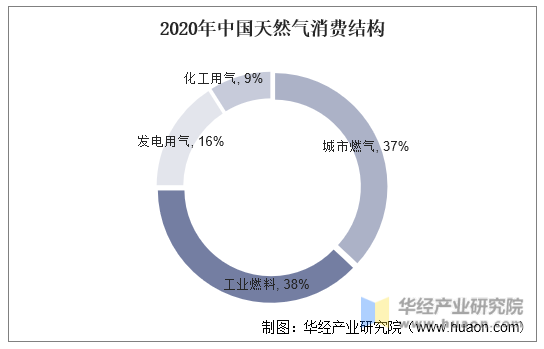 2020年中国天然气消费结构