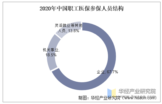 2020年中国职工医保参保人员结构