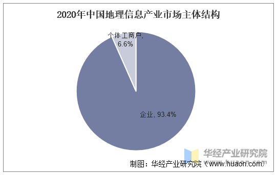 2020年中国地理信息产业市场主体结构