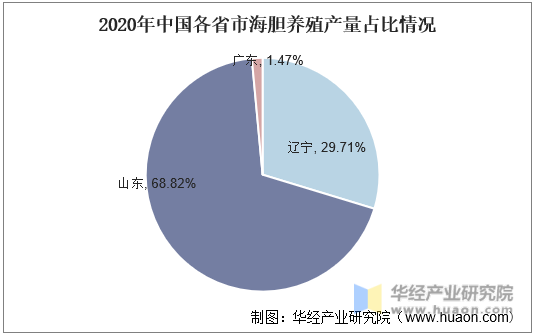 2020年中国各省市海胆养殖产量占比情况