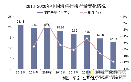 2013-2020年中国海蜇捕捞产量变化情况