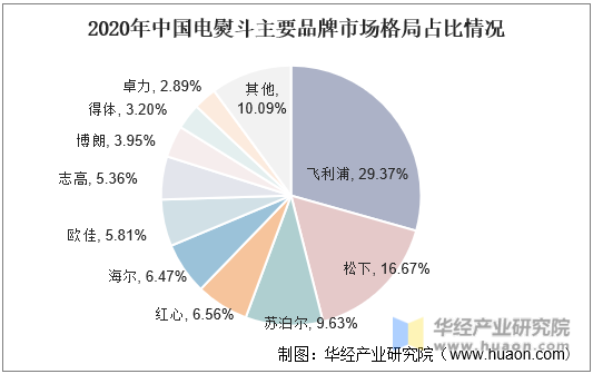 2020年中国电熨斗主要品牌市场格局占比情况