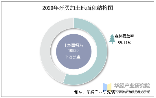 2020年牙买加土地面积结构图