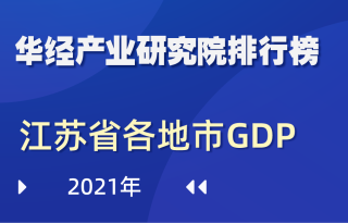 2021年江苏省各地市GDP排行榜：排名最末的宿迁生产总值3719亿元，是榜首苏州的16.4%