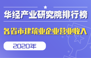 2020年全国各省市建筑业企业营业收入排行榜:江苏第一,广东第二