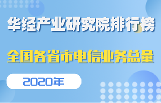 2020年全国各省市电信业务总量排行榜:广东一骑绝尘