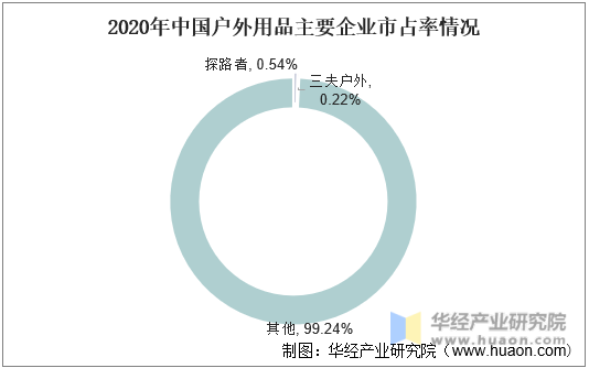 2020年中国户外用品主要企业市占率情况