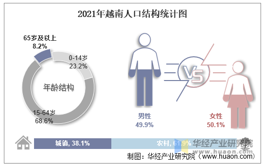 2021年越南人口结构统计图