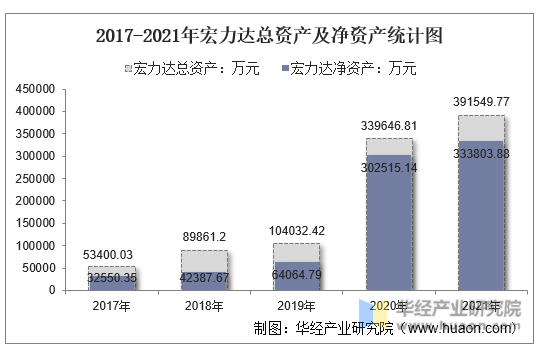 2017-2021年宏力达总资产及净资产统计图
