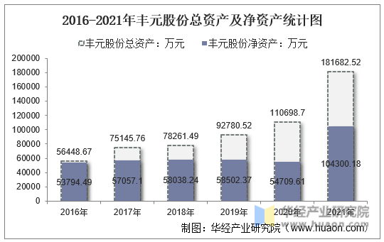 2016-2021年丰元股份总资产及净资产统计图