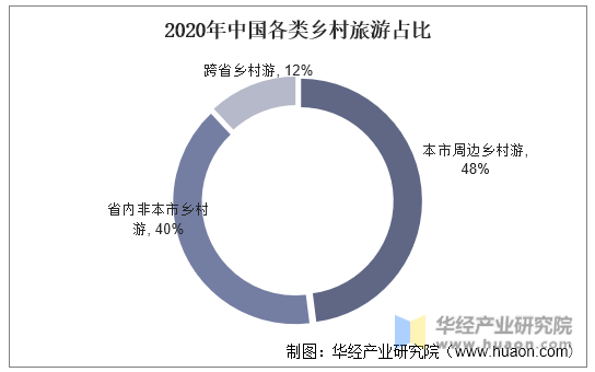 2020年中国各类乡村旅游占比