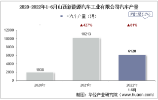 2022年6月山西新能源汽车工业有限公司汽车产量、销量及产销差额统计分析