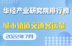 2022年7月全国各地区城市轨道交通客运量排行榜：全国客运量同比下降10.1%，环比增长9.6%